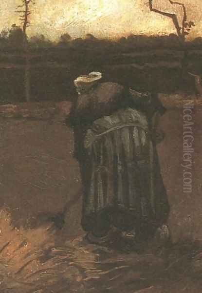 Peasant Woman Digging IV Oil Painting by Vincent Van Gogh