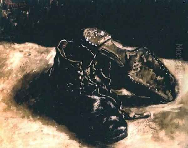 Pair Of Shoes A V Oil Painting by Vincent Van Gogh