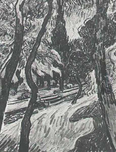 Trees In The Garden Of Saint Paul Hospital III Oil Painting by Vincent Van Gogh