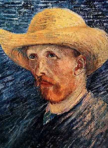 Self Portrait With Straw Hat II Oil Painting by Vincent Van Gogh