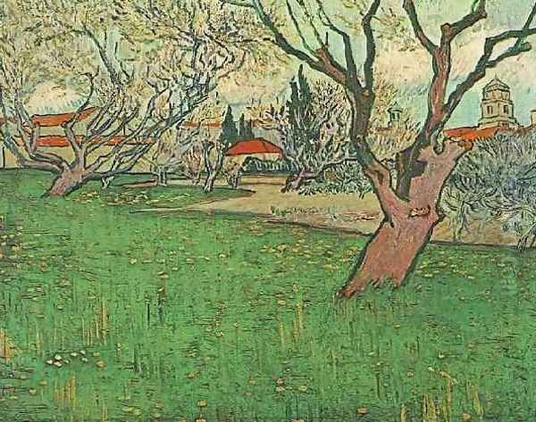 View Of Arles With Trees In Blossom Oil Painting by Vincent Van Gogh