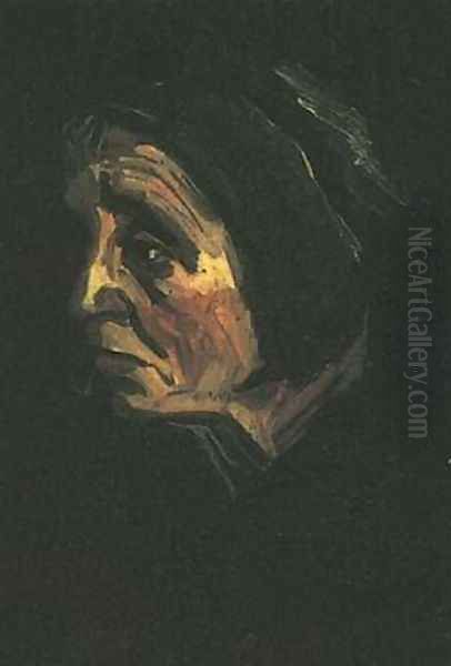 Head Of A Peasant Woman With Dark Cap IV Oil Painting by Vincent Van Gogh