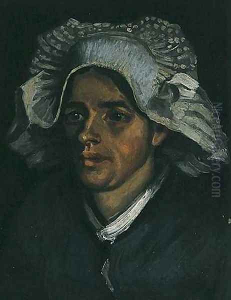 Head Of A Peasant Woman With White Cap II Oil Painting by Vincent Van Gogh