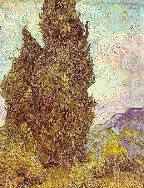 Two Cypresses Oil Painting by Vincent Van Gogh