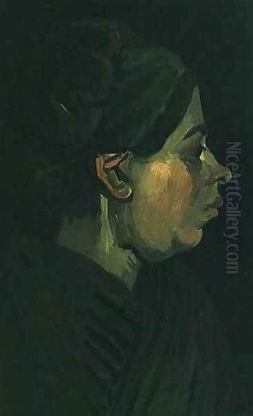 Head Of A Peasant Woman With Dark Cap II Oil Painting by Vincent Van Gogh