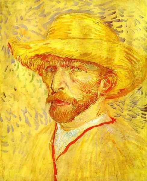 Autoportrait au chapeau de paille 1 1887 Oil Painting by Vincent Van Gogh