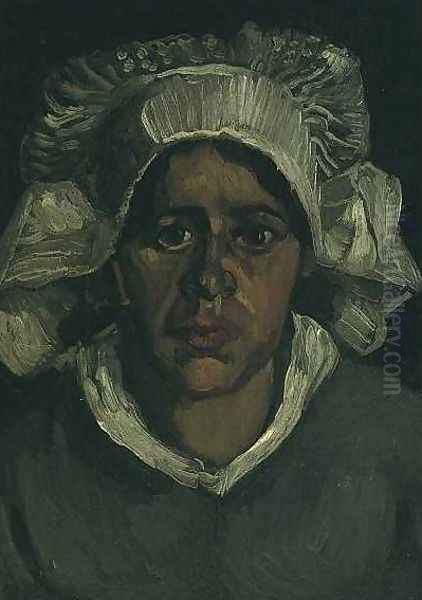 Head Of A Peasant Woman With White Cap VI Oil Painting by Vincent Van Gogh