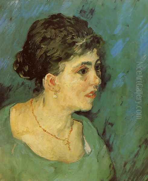 Portrait of a Woman in Blue Oil Painting by Vincent Van Gogh