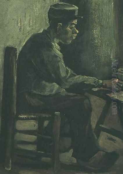 Peasant Sitting At A Table Oil Painting by Vincent Van Gogh