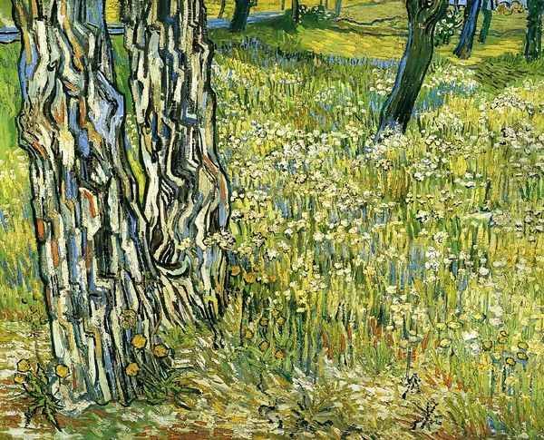 Tree Trunks in the Grass Oil Painting by Vincent Van Gogh