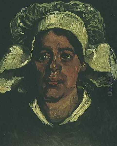 Head Of A Peasant Woman With White Cap IX Oil Painting by Vincent Van Gogh