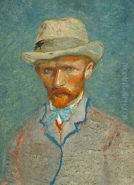 Self Portrait With Grey Felt Hat II Oil Painting by Vincent Van Gogh