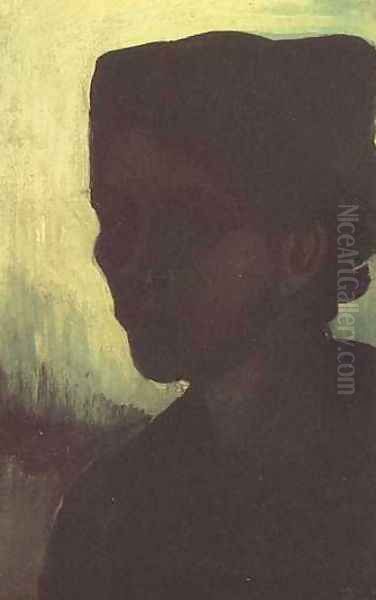 Head Of A Young Peasant Woman With Dark Cap Oil Painting by Vincent Van Gogh