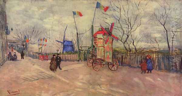 Street Scene in Montmartre Oil Painting by Vincent Van Gogh