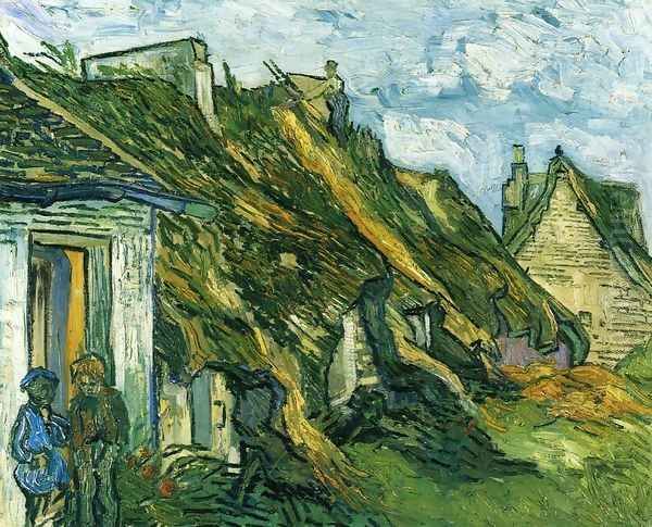 Old Cottages, Chaponval Oil Painting by Vincent Van Gogh