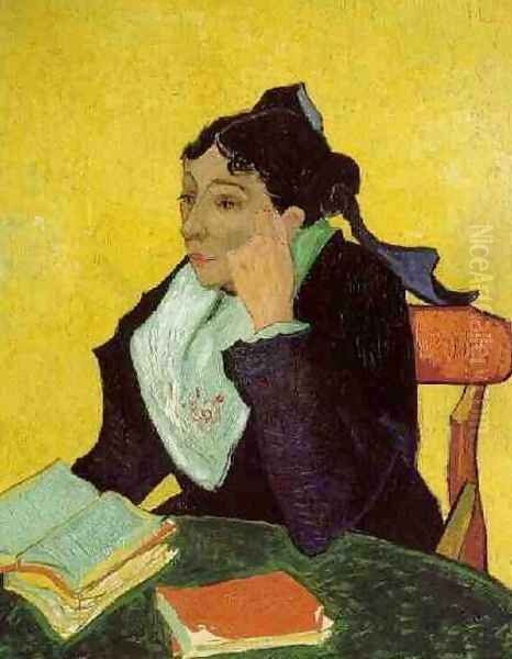 LArlesienne: Madame Ginoux With Books Oil Painting by Vincent Van Gogh