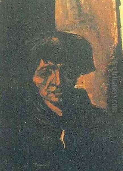 Head Of A Peasant Woman With Dark Cap Oil Painting by Vincent Van Gogh