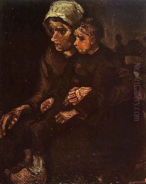 Peasant Woman with a Child in Her Lap Oil Painting by Vincent Van Gogh