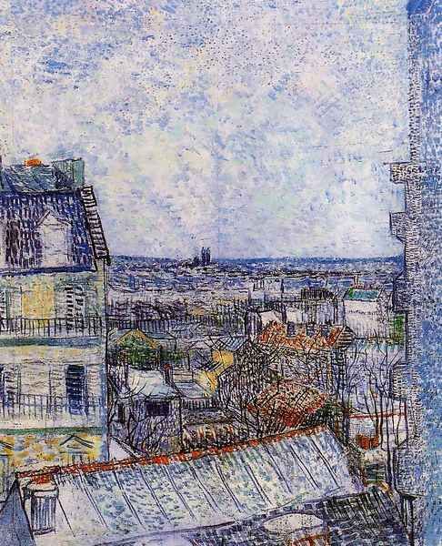 View of Paris from Vincents Room in the Rue Lepic Oil Painting by Vincent Van Gogh