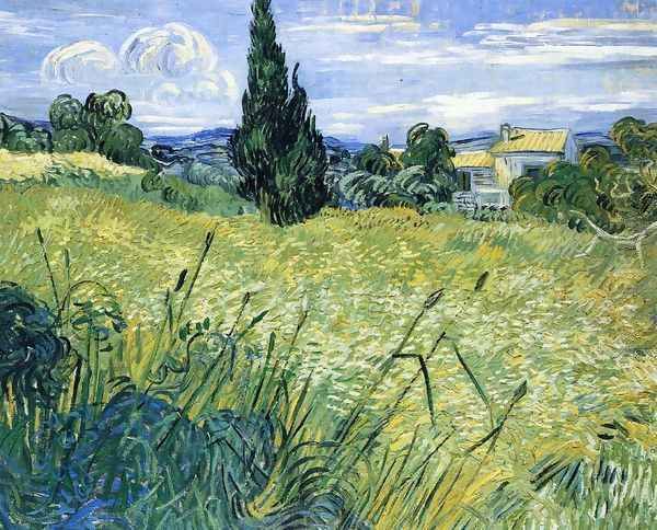 Wheatfield with Cypress Oil Painting by Vincent Van Gogh