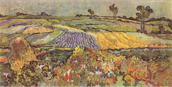 Champs de blé près d'Auvers 1890 Oil Painting by Vincent Van Gogh