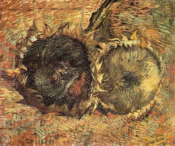 Still Life with Two Sunflowers Oil Painting by Vincent Van Gogh