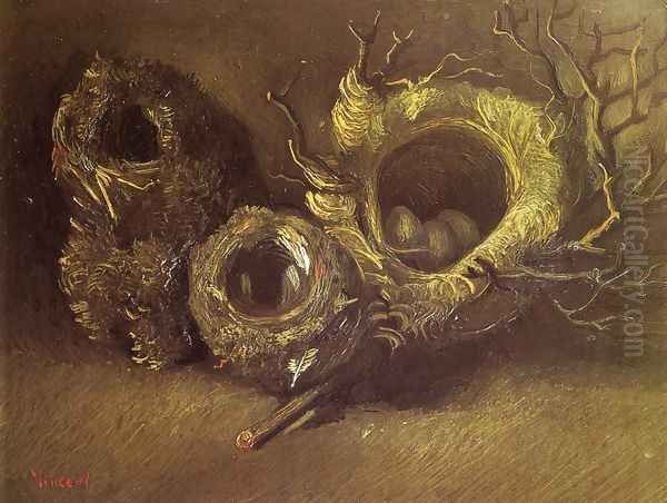 Still Life with Three Birds' Nests Oil Painting by Vincent Van Gogh