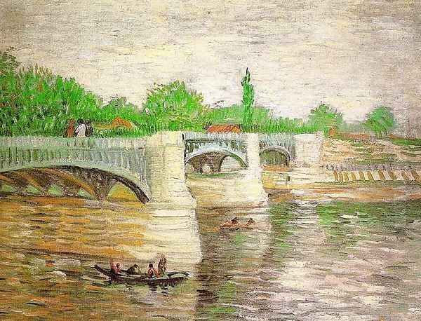 The Seine with the Pont de Clichy Oil Painting by Vincent Van Gogh