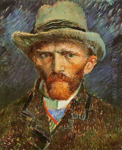 Self Portrait with a Grey Felt Hat Oil Painting by Vincent Van Gogh