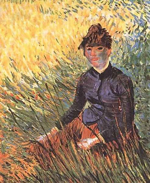 Femme assise dans l'herbe 1887 Oil Painting by Vincent Van Gogh