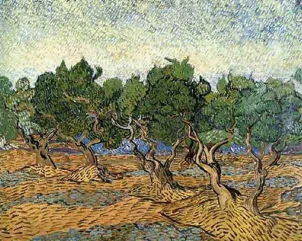 Les oliviers 1 1889 Oil Painting by Vincent Van Gogh