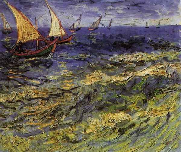 Seascape at Saintes-Maries 2 Oil Painting by Vincent Van Gogh