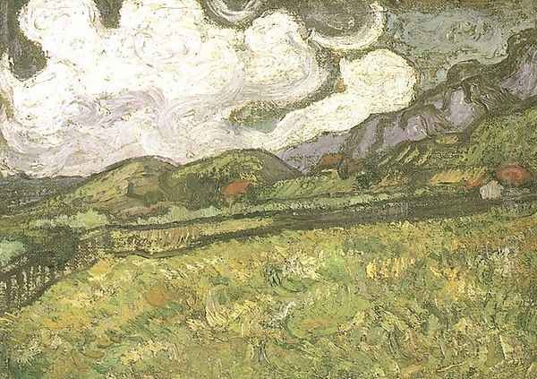 Champ de blé derrière l'hôpiltal de Saint-Paul 1889 Oil Painting by Vincent Van Gogh