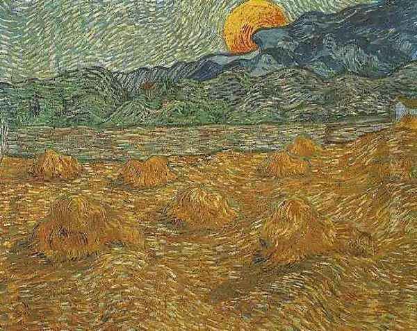 Paysage au levé de la lune 1889 Oil Painting by Vincent Van Gogh