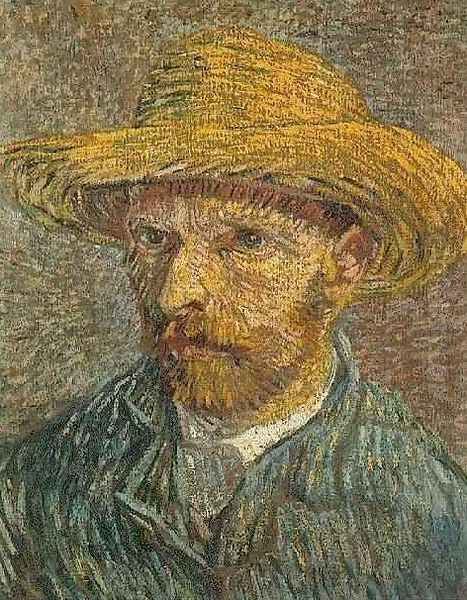 Self Portrait with Straw Hat 3 Oil Painting by Vincent Van Gogh