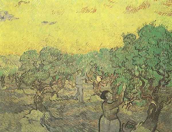 La récolte des olives 1889 Oil Painting by Vincent Van Gogh