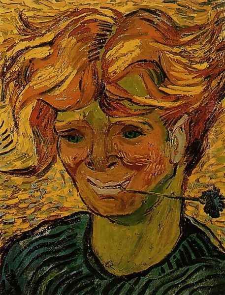 Young Man with a Corflower Oil Painting by Vincent Van Gogh