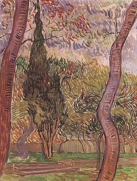 Jardin de l'hôpital Saint-Paul 1 1889 Oil Painting by Vincent Van Gogh