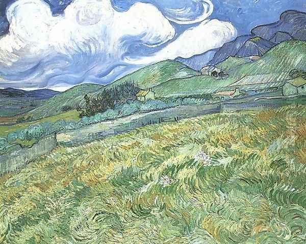 Paysage montagneux derrière l'hôpital de Saint-Pau 1889l Oil Painting by Vincent Van Gogh