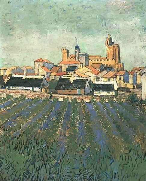 Vue de Saintes-Maries 1888 Oil Painting by Vincent Van Gogh