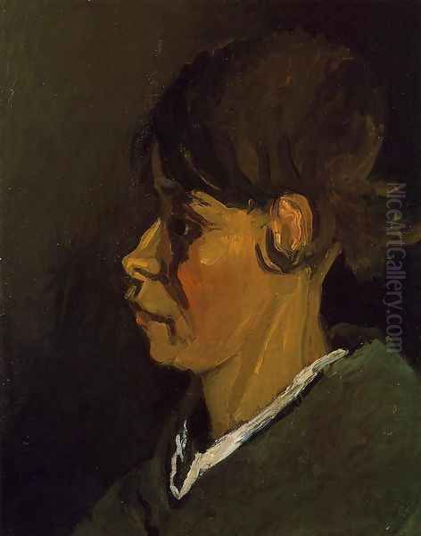 Head of a Peasant Woman, Left Profile Oil Painting by Vincent Van Gogh