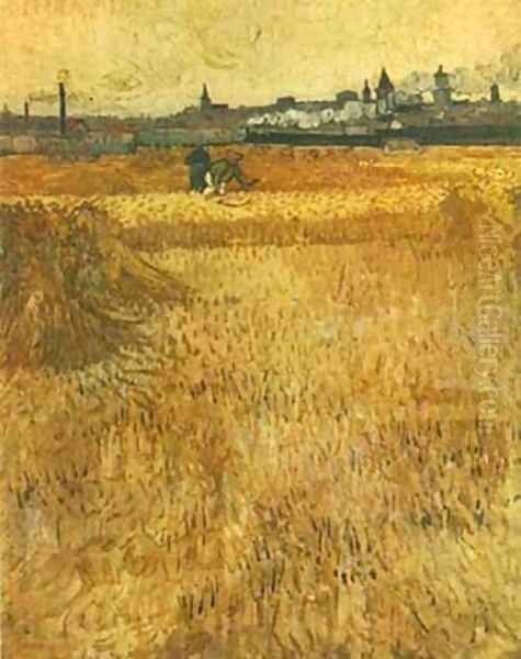 Arles View From The Wheat Fields 1888 Oil Painting by Vincent Van Gogh