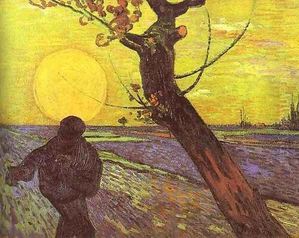 Sower with Setting Sun Oil Painting by Vincent Van Gogh