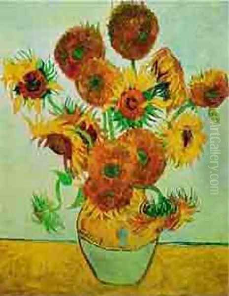 Still Life Vase With Fourteen Sunflowers 1883 Oil Painting by Vincent Van Gogh