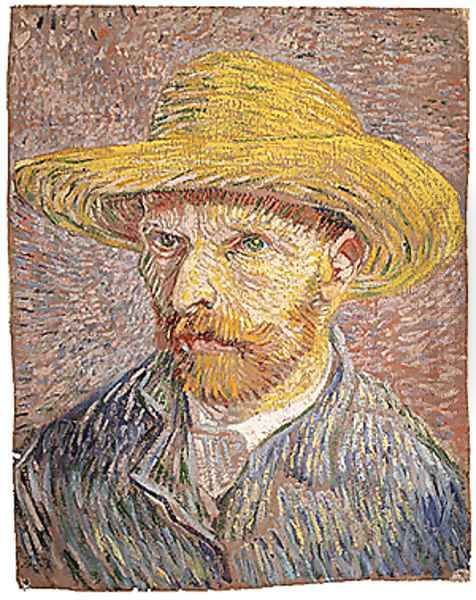 Self portrait with a Straw Hat (verso The Potato Peeler) probably 1887 Oil Painting by Vincent Van Gogh