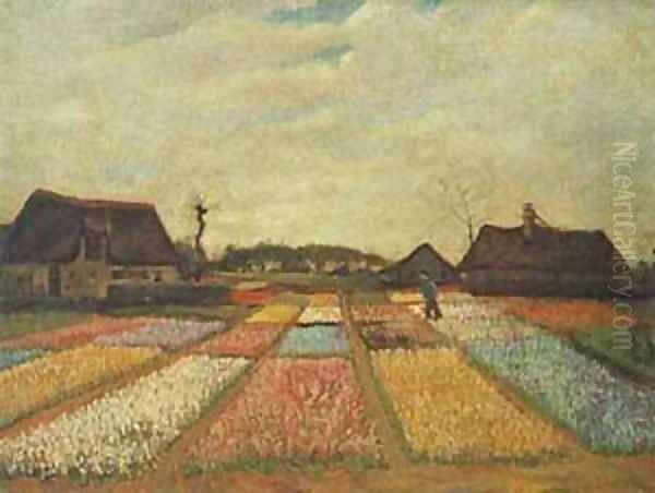 Flower Beds In Holland 1889 Oil Painting by Vincent Van Gogh