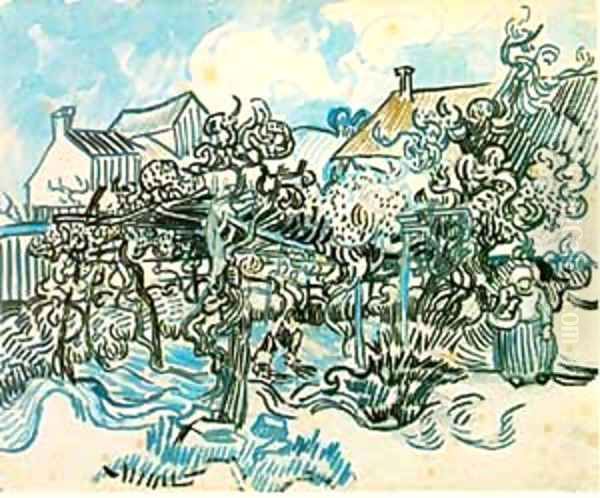 Old Vineyard With Peasant Woman 1890 Oil Painting by Vincent Van Gogh