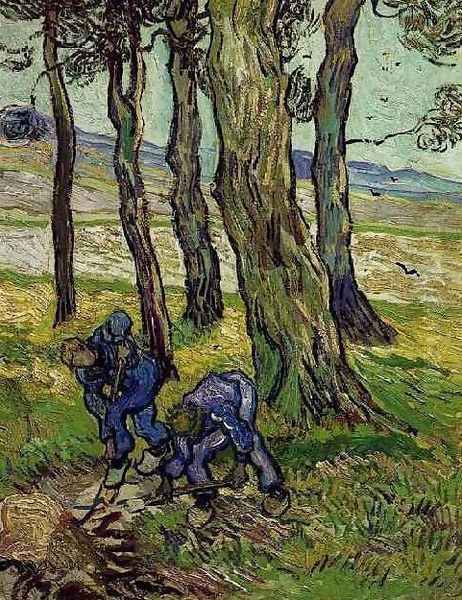 Two Diggers Among Trees Oil Painting by Vincent Van Gogh