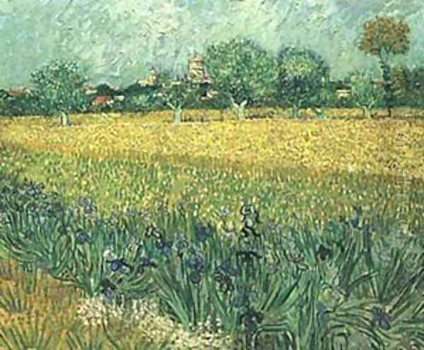 View Of Arles With Iris 1889 Oil Painting by Vincent Van Gogh