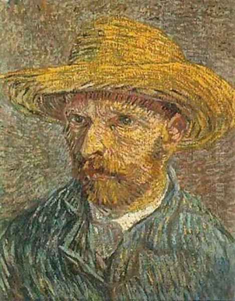 Self Portrait With Straw Hat 1 1888 Oil Painting by Vincent Van Gogh